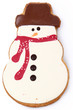 Photo: Close up Holiday Snowman Gingerbread Man Cookie over White Close up Holiday Snowman Gingerbread Man Cookie over White