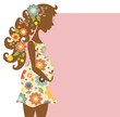Vector: Silhouette of pregnant woman in flowers Silhouette of pregnant woman in flowers
