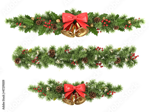 Illustration: Christmas tree borders. Christmas tree borders.