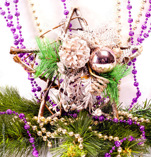 Photo: New year background with decorations New year background with decorations