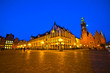 Market square and Town Hall at night. Wroclaw, Poland