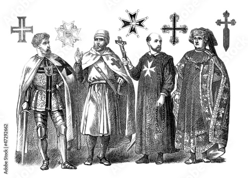 Illustration: Crusaders - Croisés - Kreuzzüger - 13th century Crusaders - Croisés - Kreuzzüger - 13th century
