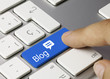 Blog keyboard key. Finger