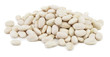 Heap of beans on white background from above