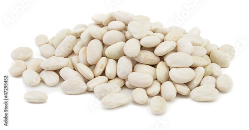 Photo: Heap of beans on white background from above Heap of beans on white background from above
