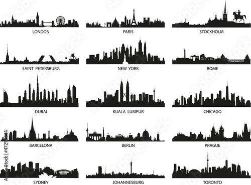 Vector: vector silhouettes of the city skylines vector silhouettes of the city skylines
