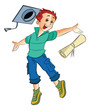 Man Celebrating Graduation, illustration
