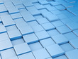 Illustration: Blue reflective metal cubes Blue reflective metal cubes
