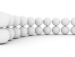 Row of white spheres