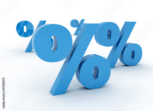 Illustration: Percent signs on white Percent signs on white