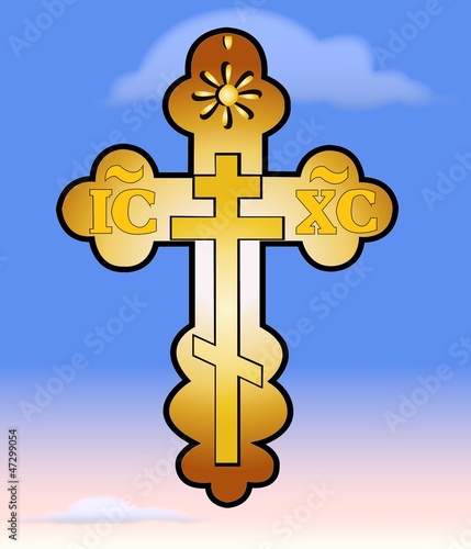 Vector: Orthodox Cross Sky Orthodox Cross Sky