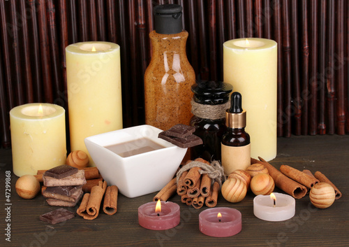 Photo: Beautiful chocolate spa setting Beautiful chocolate spa setting