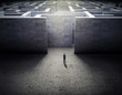 Illustration: businessman and labyrinth businessman and labyrinth