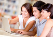 Group of students with laptop