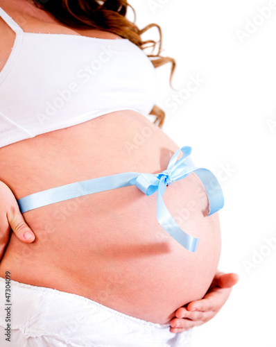 Photo: Woman expeciting a baby boy Woman expeciting a baby boy