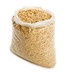 wooden pellets in plastic bag