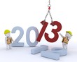 Illustration: man bringing in the new year man bringing in the new year