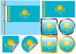 Vector: Flag Set Kazakhstan Flag Set Kazakhstan