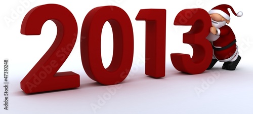 Illustration: Cute Santa Claus Charicature bringing in the new year Cute Santa Claus Charicature bringing in the new year