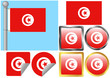 Vector: Flag Set Tunisia Flag Set Tunisia