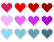 Vector: Set of 12 Heart Stickers Set of 12 Heart Stickers