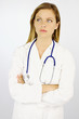 Beautiful serious female doctor