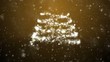 Christmas tree with falling snowflakes and stars