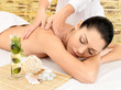 Woman having massage of body in spa salon