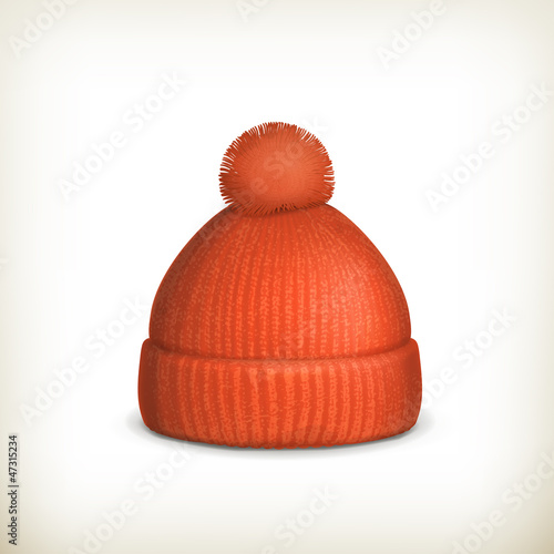 Vector: Knitted red cap Knitted red cap