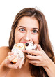 Woman eating cake