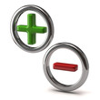Plus and minus.Illustration of positive and negative.