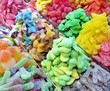 Colourful candies on the market place
