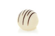 Gourmet chocolate truffles isolated on white background.