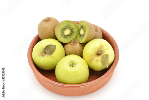 Photo: Green fruit: apples and kiwis Green fruit: apples and kiwis