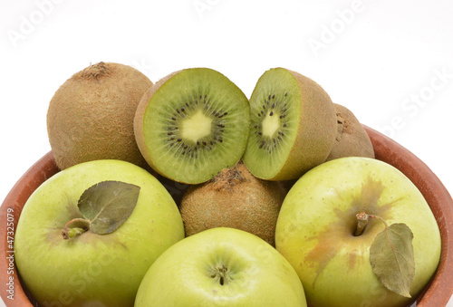 Photo: Green fruit: apples and kiwis Green fruit: apples and kiwis