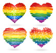 Set of rainbow hearts