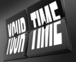 Your Time Words on Retro Clock Flip Tiles Personal Break Vacatio