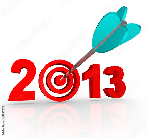 Illustration: 2013 New Year Arrow in Number Target 2013 New Year Arrow in Number Target