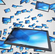 Illustration: Tablet-PC Schwarm - Schwarz Blau Tablet-PC Schwarm - Schwarz Blau