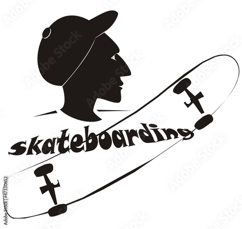 Vector: Silhouette - skateboarding Silhouette - skateboarding