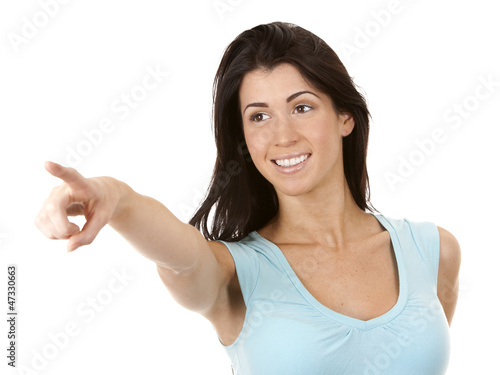 Photo: woman pointing woman pointing