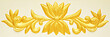 Asian style golden bas-relief on white background