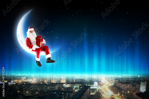 Photo: Santa on the moon Santa on the moon