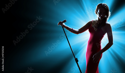 Photo: Female singer on the stage Female singer on the stage