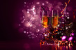 Glasses of champagne at new year party
