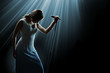 Photo: Female singer on the stage Female singer on the stage