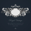Vintage Greeting card design. Silver Vector Template