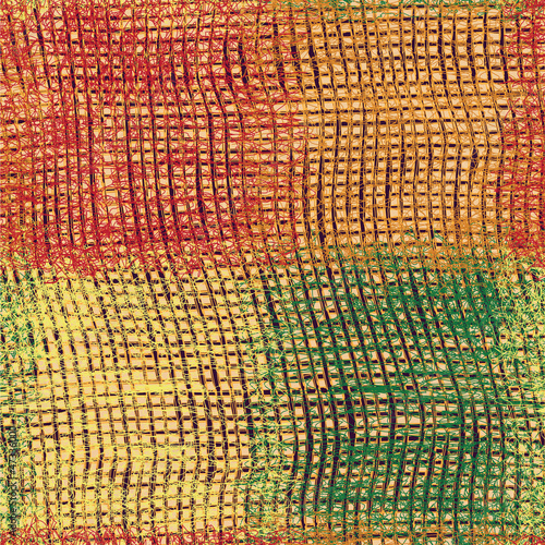 Vector: Seamless grunge checkered knitwear colorful cloth textute Seamless grunge checkered knitwear colorful cloth textute
