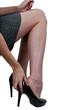Beautiful Woman Putting on or Taking Off Her Shoes