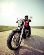 Biker on the country road